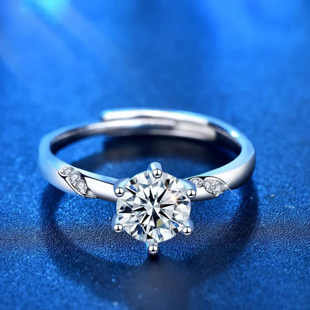 Certified 2ct. t.w. Diamond Moissanite Solitaire Ring NEW D - Picture 2 of 8